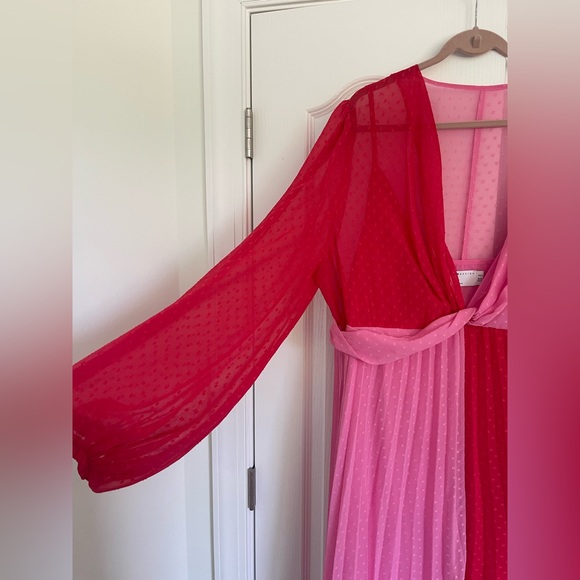 ASOS design pink and red split dress US20 - Picture 6 of 8